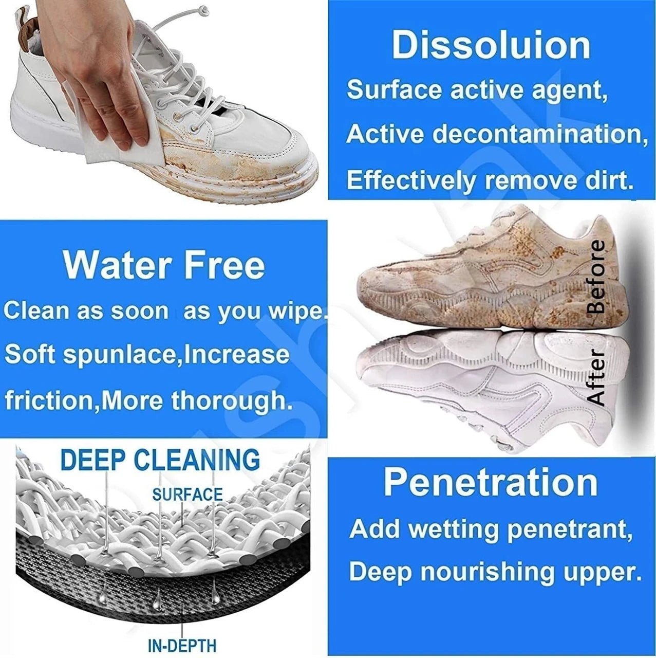 Shoe Sneaker Wipes Cleaner (Pack Of 2)