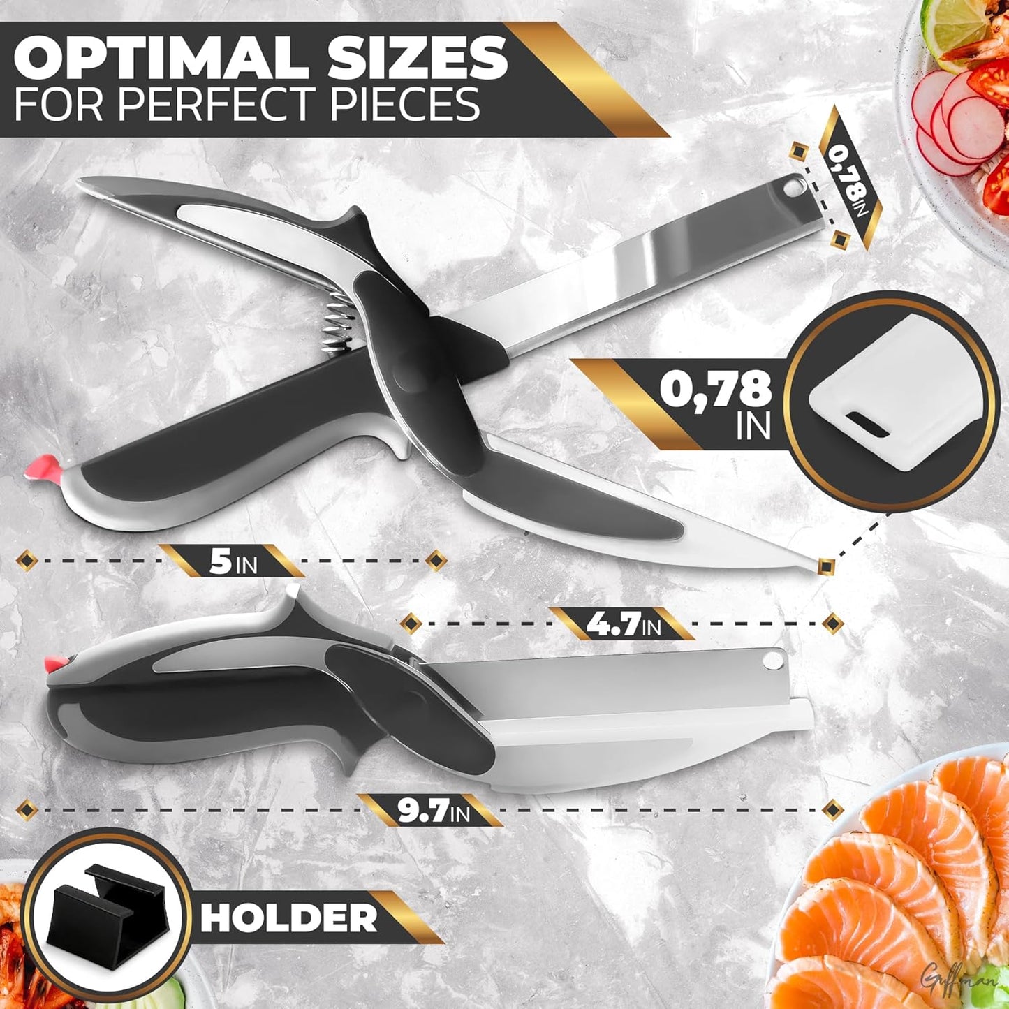 Kitchen Smart Cutter, Clever Food Choppers, Steel Knife